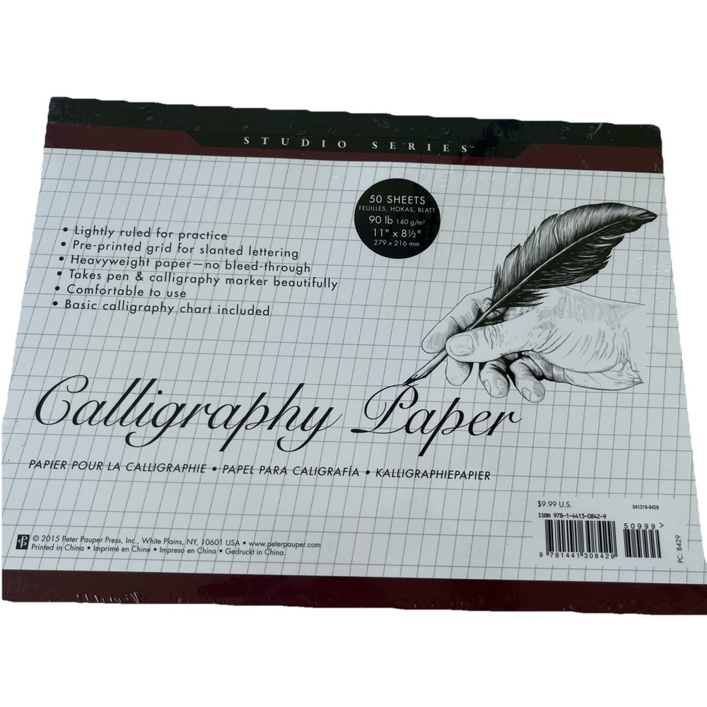 CALLIGRAPHY PAPER Studio Series 50 Sheets 90 lbs Lightly Ruled for Practice